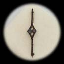 A fine gold-plated garnet pin ca 1890's.  The pin measures 67mm x 12mm.