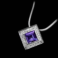 Chris Correia platinum diamond and tanzanite pendant.
