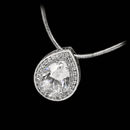 This gorgeous Alex Soldier pendant features a 10x7mm pear-shaped diamond surrounded by .30ctw in small round diamonds.