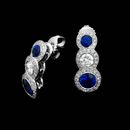 Ritani Earring 01QQ2: An exquisite set of Ritani sapphire and diamond pierced earrings. They are set with .50ct of center diamonds, 1.72ct of gem blue sapphire, and .40ct of micro pave diamonds. These are from the Endless Love collection and set in platinum. Ritani Earring 01QQ2 jewelry