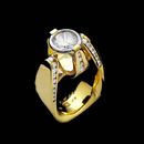 Ladies 18kt yellow gold and platinum engagement ring from Eddie Sakamoto, with .53ctw of diamonds.