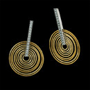 Eddie Sakamoto's beautiful spiral design.  These 18kt white and yellow gold earrings contain Brilliant G Color - VS Clarity .39 total diamond weight. With the movement in the circles, they feel amazing on.
