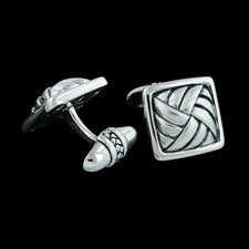Mens square basket weave cuff links from Scott Kay Sterling.