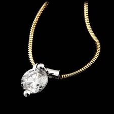 Whitney Boin 18kt yellow gold and platinum diamond pendant mounting sold with snake chain.