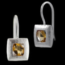 A beautiful pair of sterling and citrine bezel earrings from Bastian Inverun. A perfect blend of classic and contemporary with hand hammered finish and vibrant gemstones. 11.2mm wide and 23.8mm long, with 2.04ct in citrine.