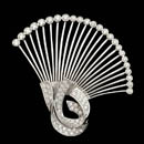 A beautiful 18kt white gold diamond fan brooch from Gumuchian.  T piece is set with 3.07ct of diamonds and is approximately 3 inches in height.