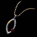 Steven Kretchmer platinum and Gold Sweet Mango design necklace with Ruby.  This piece is priced without the chain.