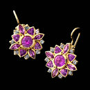 Jane Taylor Earring 03L2: A superb pair of 18kt yellow gold purple sapphire and gray garnet earrings by Jane Taylor from the Bohemia collection. Jane Taylor Earring 03L2 jewelry