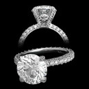 Michael B's Toni Ring.  This Three Sided Princess engagement mounting with diamond tips and prongs is wonderful for a 1.0ct and up.  Shown here set with a 4.0ct center.  The shank is 2.5mm. Center stone sold separately.