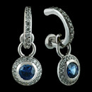 Durnell's Daily Diamond Earrings - Daily wear, SOLO set diamond hoops with another perfect, interchangeable drop - Cashmere blue sapphires in a delicate micro pave setting.  Very light on the ear -  a winning look in any setting.