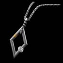 Steven Kretchmer platinum and Gold Diamond shape style necklace with .28ct. tension set diamond. Price does not include chain.