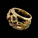 Item 04Q1 - A fairy tale of a ring. This beautiful Nouveau 1910 18kt yellow gold and enamel ring shines with 24 diamonds for a total diamond weight of .33ct. Size 7