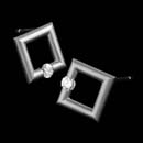 Steven Kretchmer's square-shaped platinum and .11ctw diamond Jazz earrings, in a matte finish.