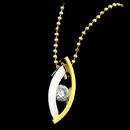 Platinum and 18kt yellow gold marquise style pendant from Eddie Sakamoto.  Accommodates a .50ct. to 1.0ct. center stone.  Price does not include the center stone and chain is  not included.