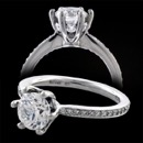 Item 062EJ1 - Here is a great opportunity to purchase a top of the line platinum designer bridal set, and a gorgeous AGS certified diamond at an amazing price. The engagement ring and matching band are from the Ritani Classic Collection. The engagement ring features approximately .58ct in natural diamonds, including 12 stones set between the prongs. The matching band contains .22ct in diamonds. The center diamond is an AGS certified, 1.028ct, G color, SI1 clarity round brilliant. AGS report # : 0008452906. To buy this set at retail you would easily pay over $14,000. This set is unbelievably priced at $8,400. Finger Size 5.5<br />
<a target=ghost href=/images/diamond/062EJ1_cert.jpg><big>Click to view diamond certification</big></a>