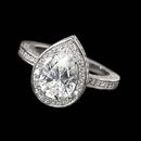 This stunning platinum pear-shaped Alex Soldier engagement ring glimmers with .63ctw in diamonds. Also available in 18k white gold. Center stone not included.