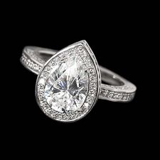 Alex Soldier Platinum & diamond engagement ring  pear shaped stone