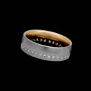 Designed by Christian Bauer, this brushed platinum and rose gold wedding band is set with 35 diamonds, for a total weight of .50ct.