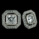 Button earrings from Durnell, with 1.42tw square Radiant Cut centerpieces.  More look than a diamond stud, but clean and contained in design.  A fantastic   earring worn as a square shape or on the diagonal.