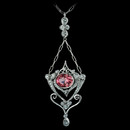 2.13ct Tourmaline & diamond Durnell pendant, handmade in platinum.  Gorgeous neckpiece with ultra feminine appeal -- smart and cohesive design structure.  