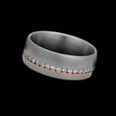 Designed by Christian Bauer, this lovely platinum and rose gold wedding band features 40 diamonds, .52ct in total weight. The band is 7mm and is also available in 18K white gold.