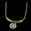 A beautiful Whitney Boin 18k yellow gold Post Collection pendant with snake chain and .50ctw of diamonds.