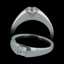 Michael Bondanza platinum Union engagement ring to fit a 5mm princess diamond.  Center diamond not included. The ring tapers from 4.75mm to 2.0mm Great everyday ring.