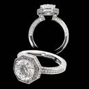 This beautiful geometric Alex Soldier platinum engagement ring features .62ctw in diamonds and is designed for a 2.3-2.7ct round center diamond. Center stone not included.