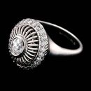 Michael B. ladies platinum oval ballerina center ring with .74ctw in full cut diamonds.