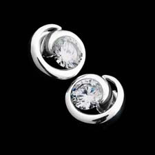 Diana Vincent's platinum swirl earrings.  This price is for the mounting only and can be made to hold .50ct diamonds and larger.  Classy earrings! Platinum 