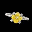 This gorgeous and unique Alex Soldier platinum engagement ring shines with .8ctw in diamonds and features a square-cut yellow diamond center stone. Center stone not included.