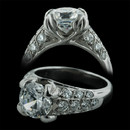 Beautiful platinum engagement ring by Gumuchian, set with .73ctw of diamonds. The ring needs a minimum 2.0ct center diamond.  All diamonds are VS F-G.  Elegant tulip prongs grace the stone.