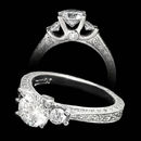Stunning platinum diamond engagement ring from Scott Kay.  The ring is set with 1.29ctw of diamonds on 3 sides going totally around the ring. The ring is 3mm in width. Center diamond not included. We have a size 6.5 in stock, this ring is not able to be sized. 