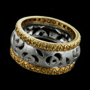 18kt yellow gold and platinum wedding ring by Gumuchian. This has a total diamond weight of .59ct.