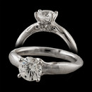 Look at the side view detail on this beautiful solitaire engagement ring. The ring is shown in 18 karat white gold by Harout R. The ring features a 1.00 carat diamond center, but is available in diamonds from 0.50 carats to 1.50 carats. The ring shank measures 3.5mm at the shoulders. This mounting is available in platinum. The pricing does not include the center diamond.