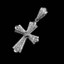 This platinum diamond handmade White Pave Cross Pendant by Michael Beuadry is set with a .34ct LILY diamond and .78ctw of side diamonds. Excellent craftsmanship. Call for price and availability.