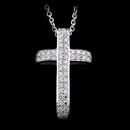 Honora 18kt white gold and diamond pave cross necklace set with .58ctw in diamonds.
