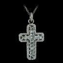 Magnificent Michael B Petite Cross Necklace.  This stunning platinum necklace is made up of 12 princess cut diamonds that are 2.01ctw and surrounded by 137 pave set diamonds.  There are also pave set diamonds on the bail.   