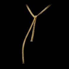 18kt yellow gold woven lariat Yuri Ichihashi necklace.