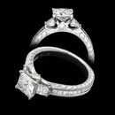 This platinum Scott Kay engagement ring features hand engraving and 0.87ctw of diamonds. Center diamond not included.  Also comes in 18kt and 14kt white gold.