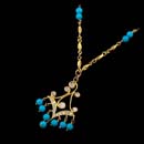 20kt yellow gold turquoise moulin chandelier necklace from Cathy Carmendy.