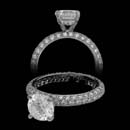 Our beautiful platinum full pave engagement ring.  The ring measures 3.0mm in width and contains 129 diamonds weighing 1.14ct. Center diamond not included. 2.7mm width. Available in 1/2 diamonds and 18kt gold.