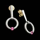 A beautiful set of Kretchmer Gothic Jiggly earrings. Made in platinum and set with 3.0mm pink sapphires. Available in blue sapphire, ruby, and diamond.