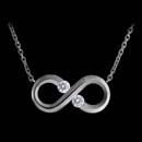 A beautiful platinum and diamond Infinity pendant from Steven Kretchmer, suspended on a 16'' platinum chain.  The piece is priced with .70ct of diamonds. Diamonds are VVS clarity, F-G color, and ideal cutting.  Show her your infinite love.