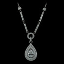 Exquisite platinum Michael B *Empress* necklace.  This stunning necklace has a .87 ct pear that is surrounded by 2 rows of pave set diamonds.  The bail and 4 chain segments are covered in pave diamonds and there are 2 sugar cubes. This necklace can be made for other stone sizes and shapes. Please call for pricing.  