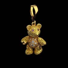 Robert Bruce Bielka 18kt gold diamond bear charm