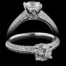 Harout R 18k side diamond engagement ring