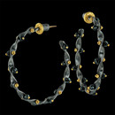 Gurhan Earring 126GG2: Blackened silver and 24kt gold hoop earrings from Gurhan. Gurhan Earring 126GG2 jewelry