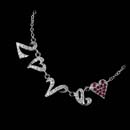 Platinum Love necklace by Cathy Carmendy with diamonds and pink sapphires.
