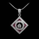 This gorgeous platinum pendant shines with .25cts. in rubies and .62cts. in diamonds.